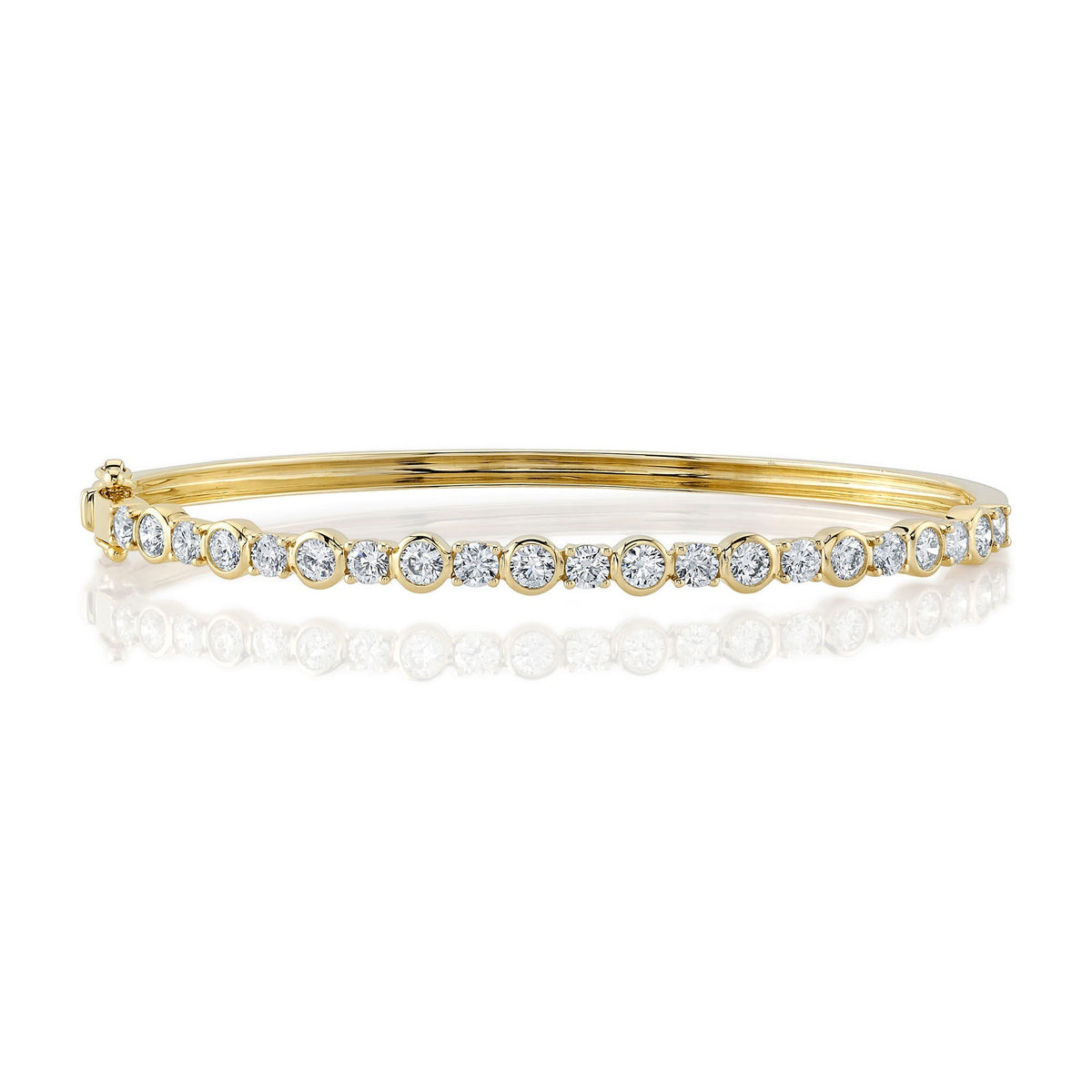 1.88CT 14K Y/G DIAMOND BEZEL BANGLE