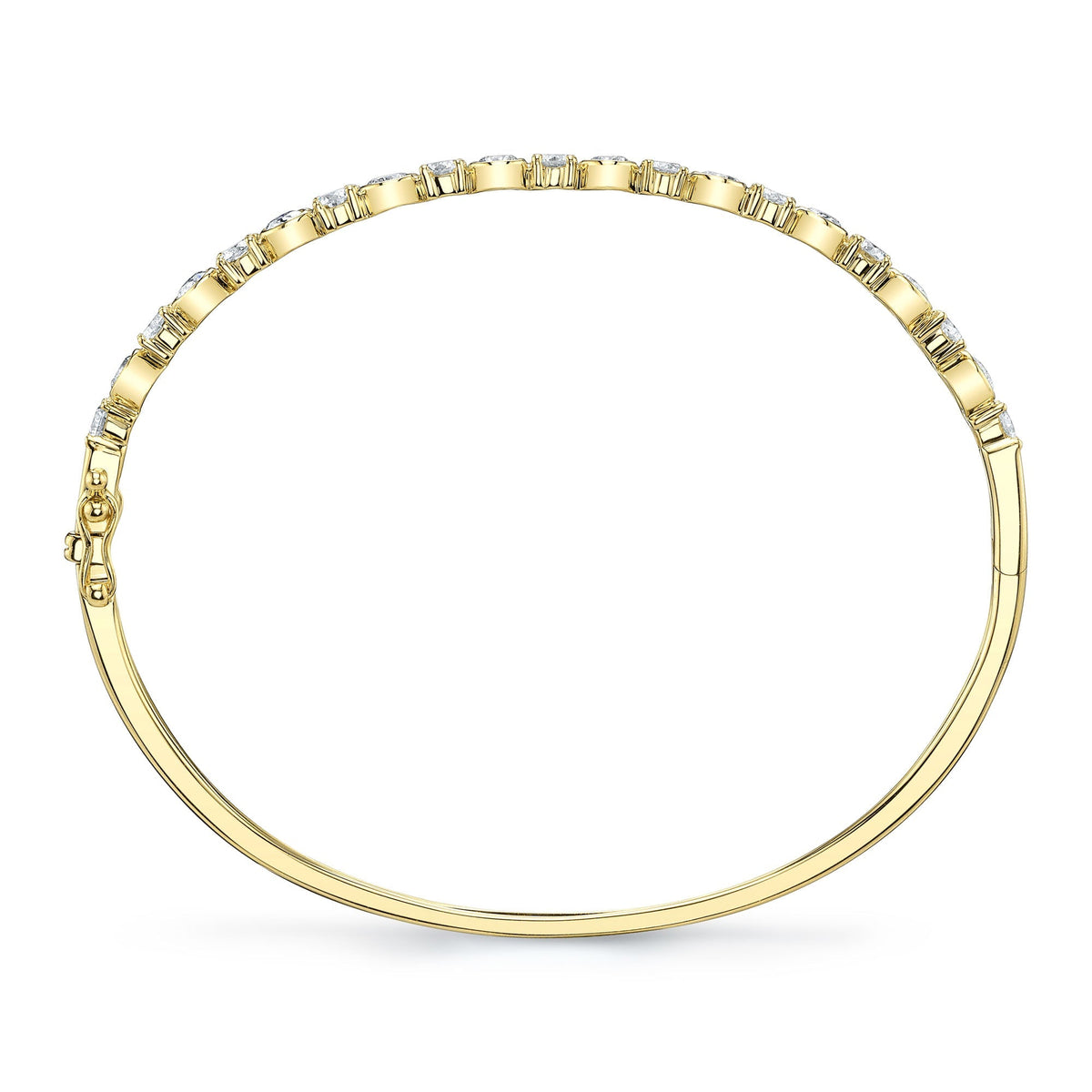 1.88CT 14K Y/G DIAMOND BEZEL BANGLE