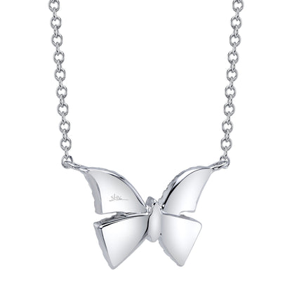 0.15CT 14K W/G DIAMOND BUTTERFLY NECKLACE