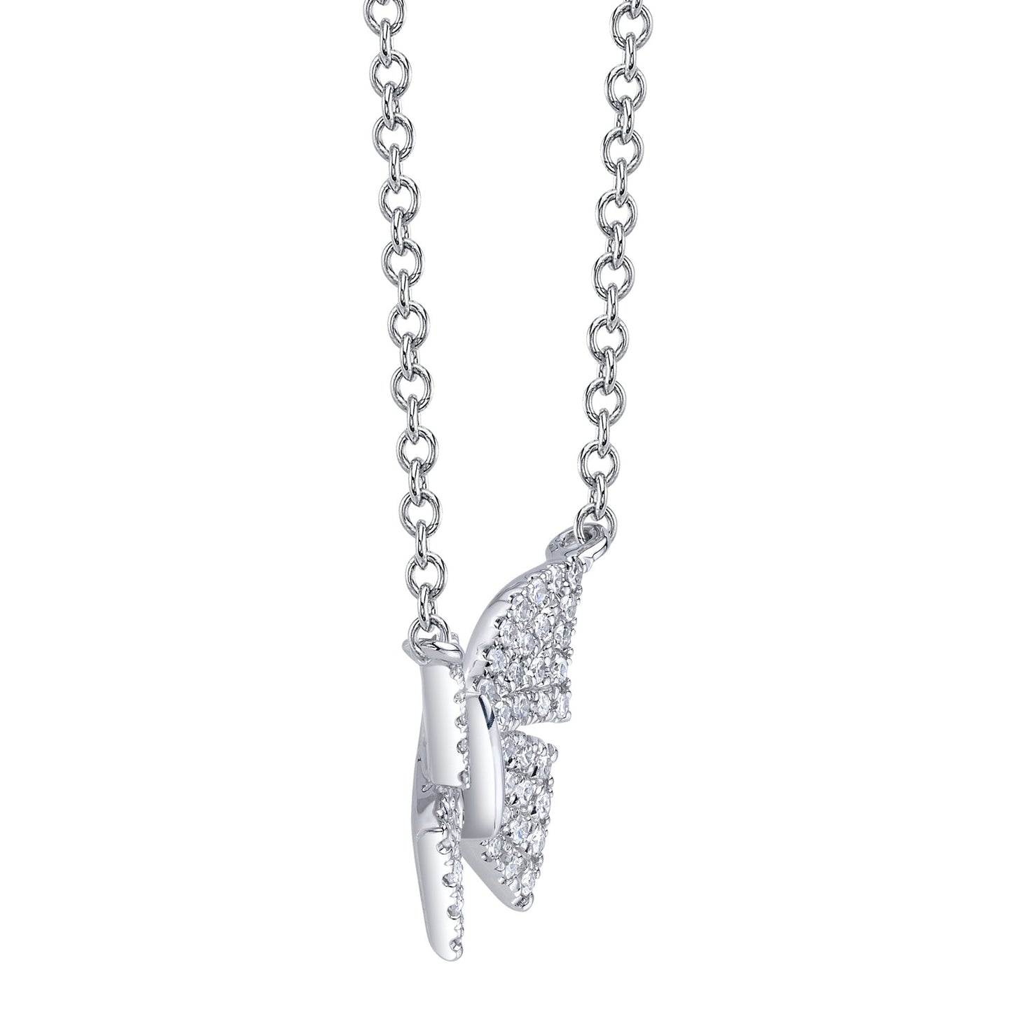 0.15CT 14K W/G DIAMOND BUTTERFLY NECKLACE