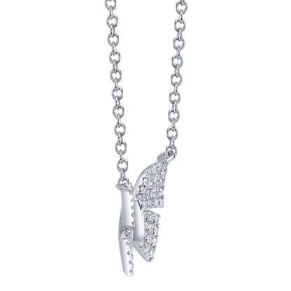 0.15CT 14K W/G DIAMOND BUTTERFLY NECKLACE