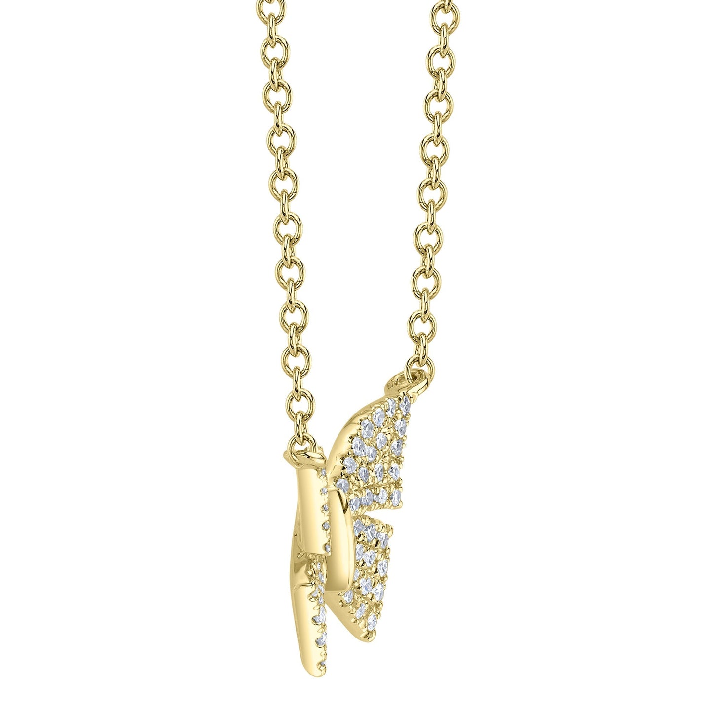 0.15CT 14K Y/G DIAMOND BUTTERFLY NECKLACE