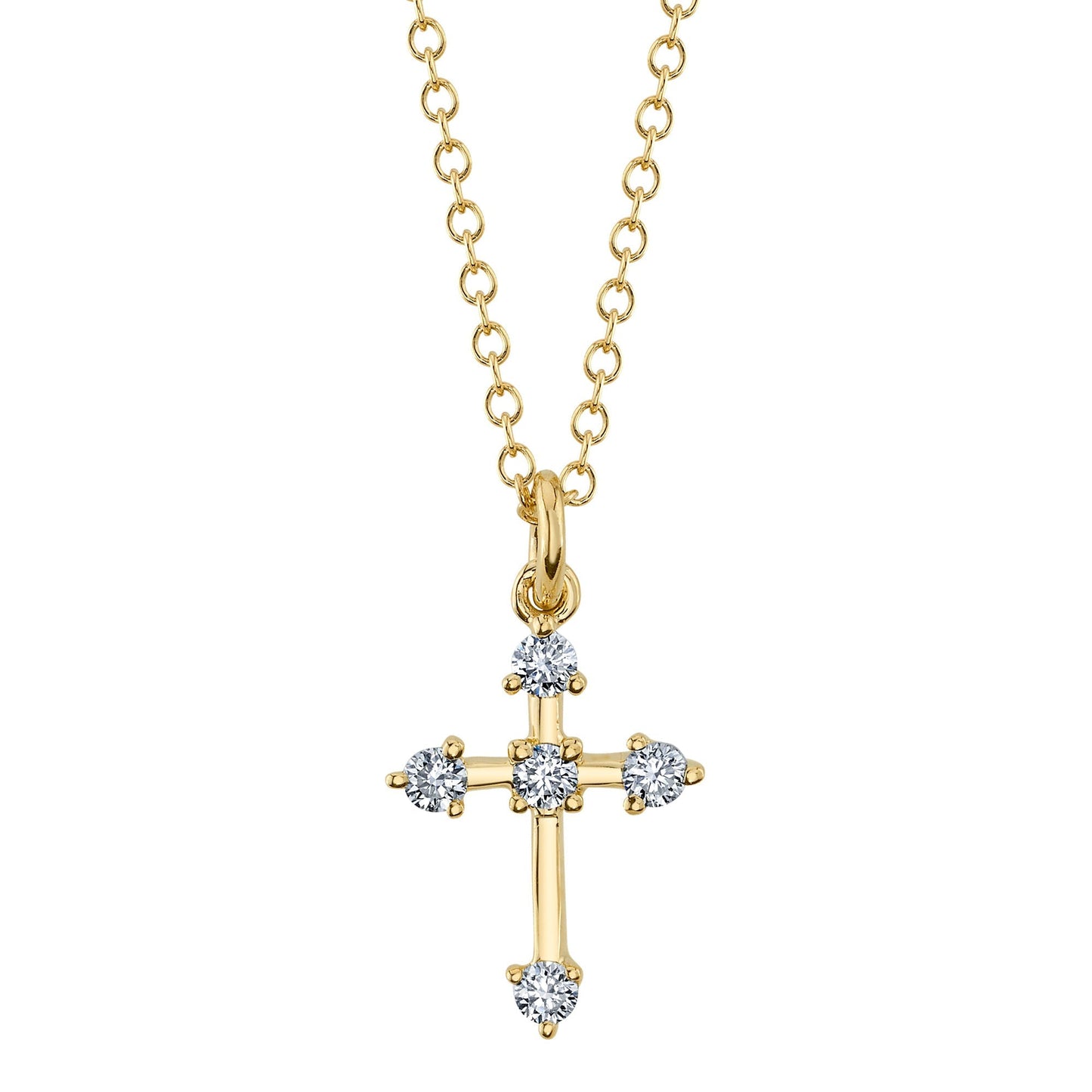 0.13CT 14K Y/G DIAMOND CROSS NECKLACE