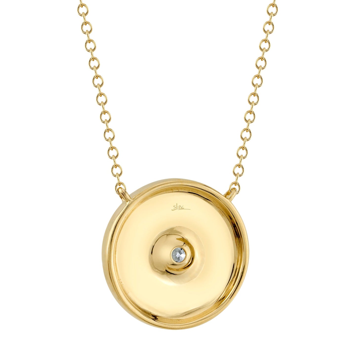 0.20CT 14K Y/G DIAMOND CIRCLE NECKLACE