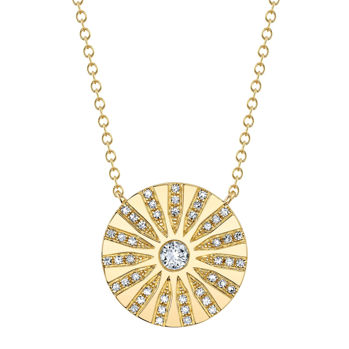 0.20CT 14K Y/G DIAMOND CIRCLE NECKLACE