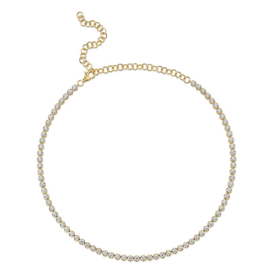 1.93CT 14K Y/G DIAMOND TENNIS NECKLACE