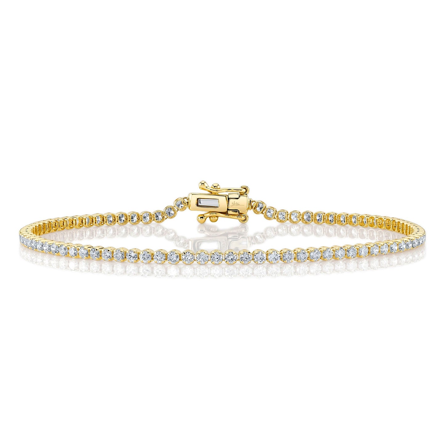 1.91CT 14K Y/G DIAMOND TENNIS BRACELET