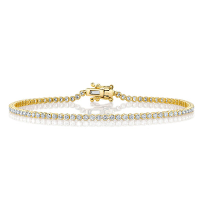 1.91CT 14K Y/G DIAMOND TENNIS BRACELET