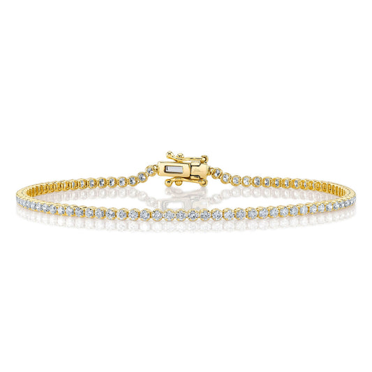 1.91CT 14K Y/G DIAMOND TENNIS BRACELET