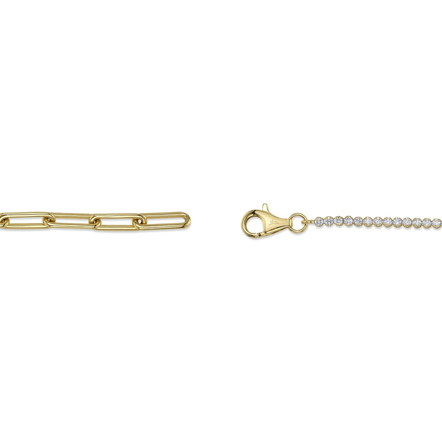 0.66CT 14K Y/G DIAMOND PAPER CLIP LINK BRACELET