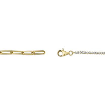 0.66CT 14K Y/G DIAMOND PAPER CLIP LINK BRACELET