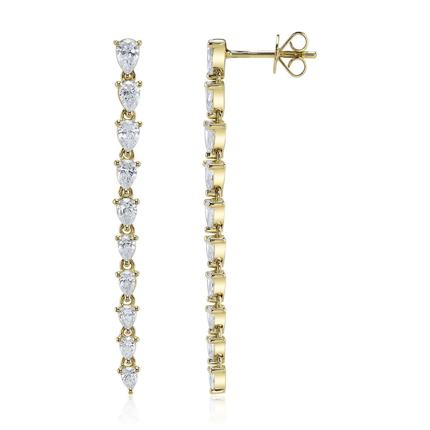 1.70CT 14K Y/G DIAMOND PEAR EARRING