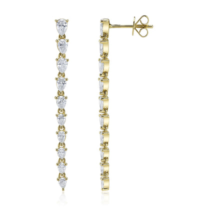 1.70CT 14K Y/G DIAMOND PEAR EARRING