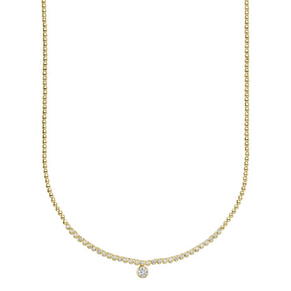 0.69CT 14K Y/G DIAMOND BEZEL NECKLACE