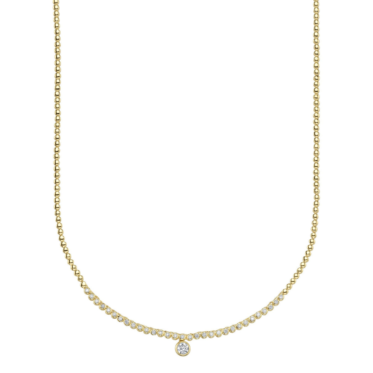 0.69CT 14K Y/G DIAMOND BEZEL NECKLACE