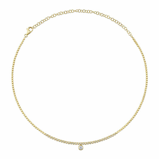 0.69CT 14K Y/G DIAMOND BEZEL NECKLACE