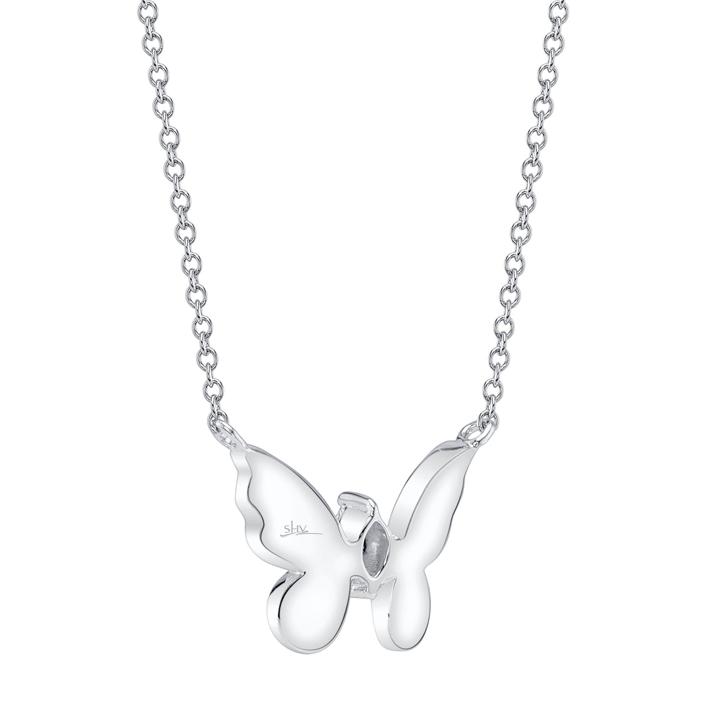 0.23CT 14K W/G DIAMOND MARQUISE BUTTERFLY NECKLACE