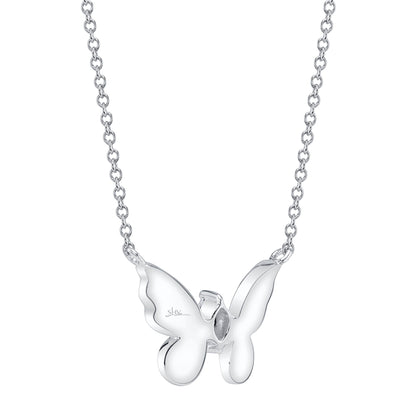 0.23CT 14K W/G DIAMOND MARQUISE BUTTERFLY NECKLACE