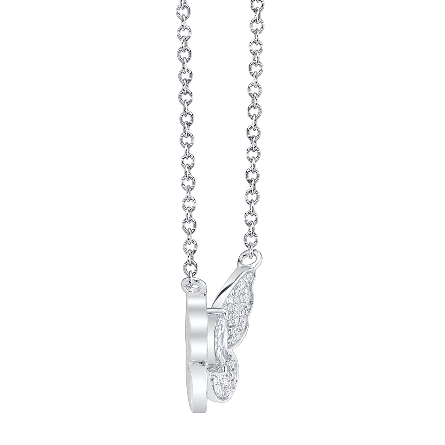 0.23CT 14K W/G DIAMOND MARQUISE BUTTERFLY NECKLACE