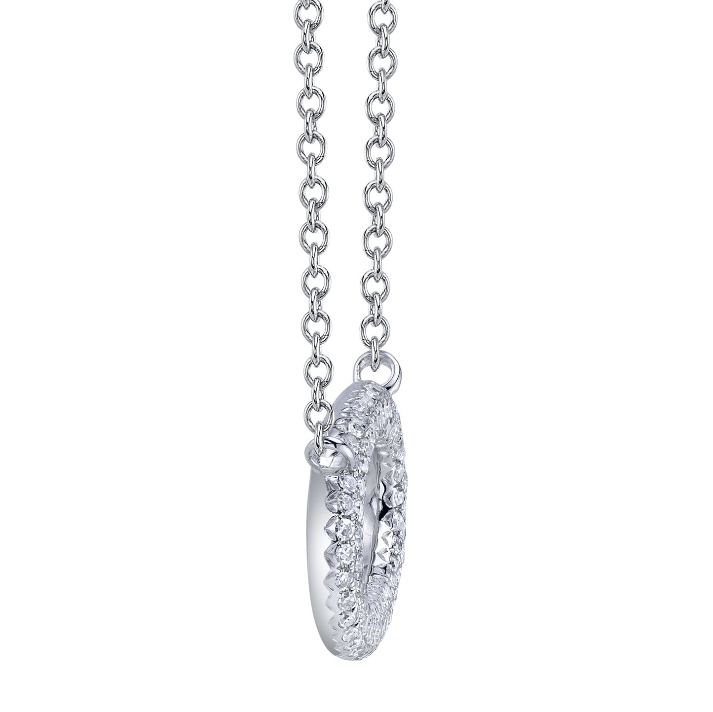 0.23CT 14K W/G DIAMOND PAVE OVAL NECKLACE