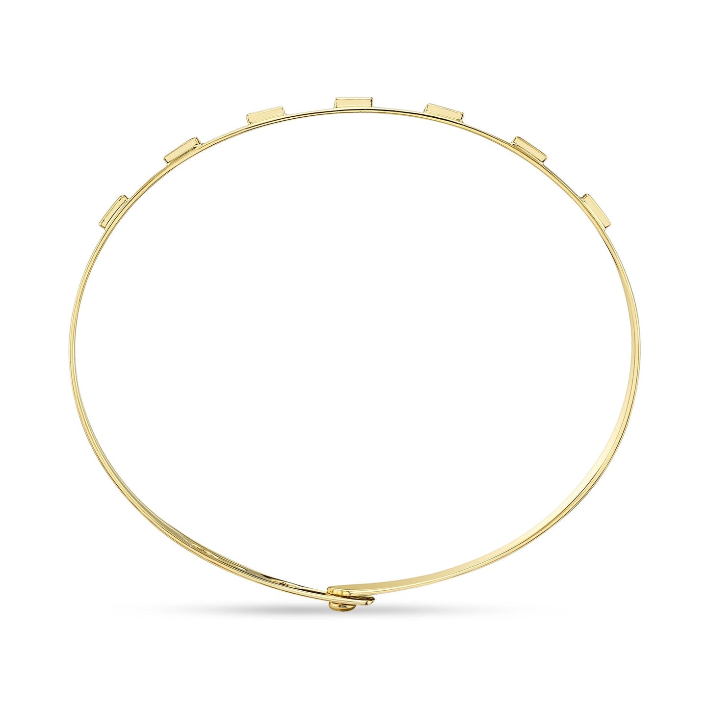 0.46CT 14K Y/G DIAMOND BAGUETTE LATCH LOCK BANGLE