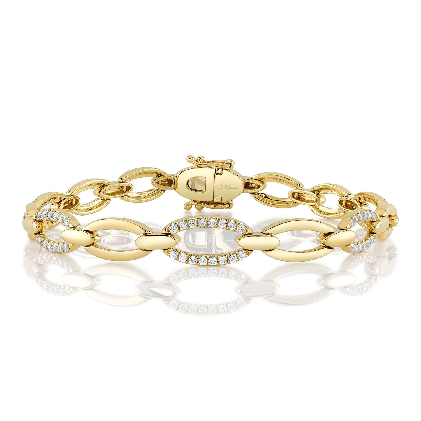 0.74CT 14K Y/G DIAMOND LINK BRACELET