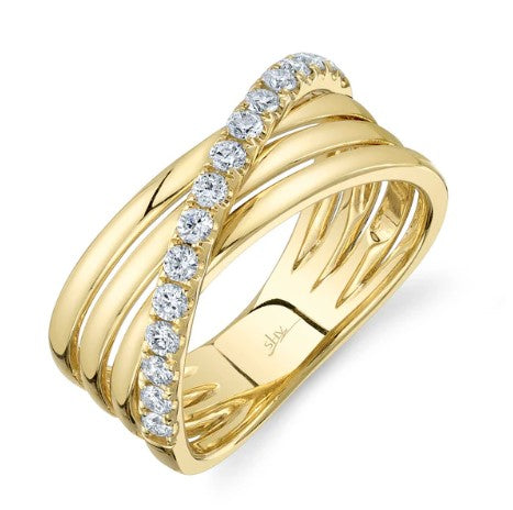 14K Yellow Gold Diamond Bridge Band