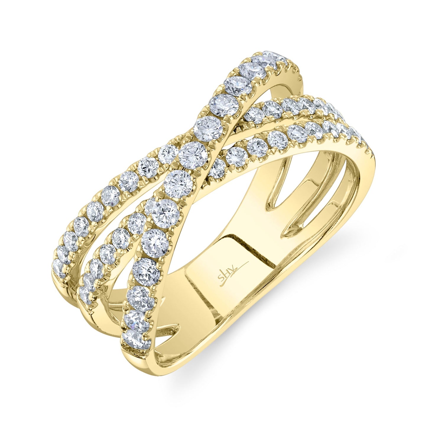 0.79CT 14K Y/G DIAMOND BRIDGE RING