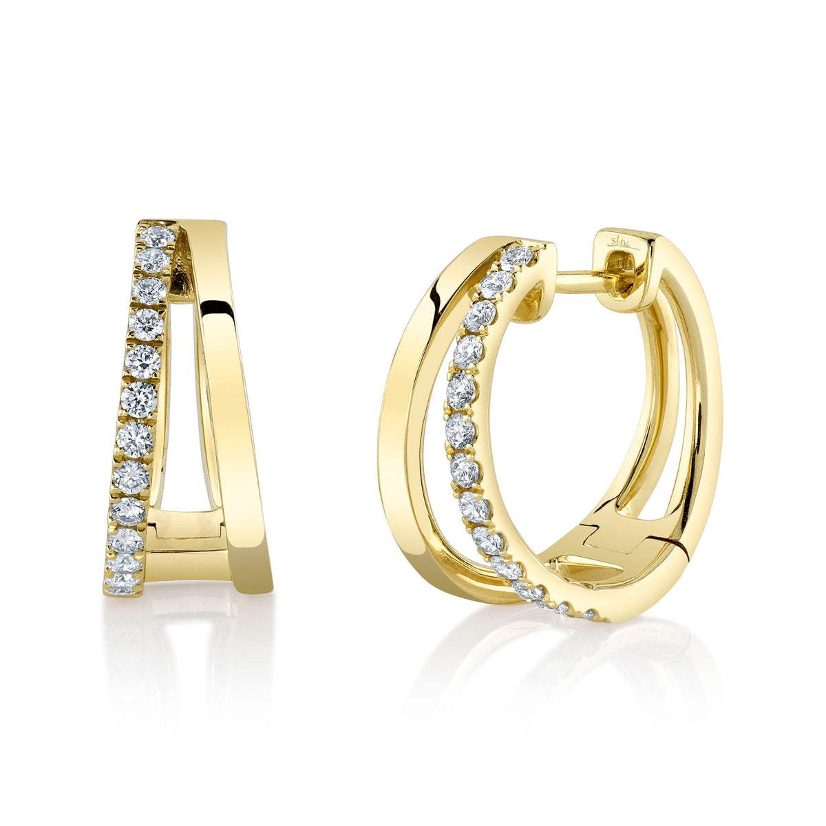 0.28CT 14K Y/G DIAMOND HOOP EARRING