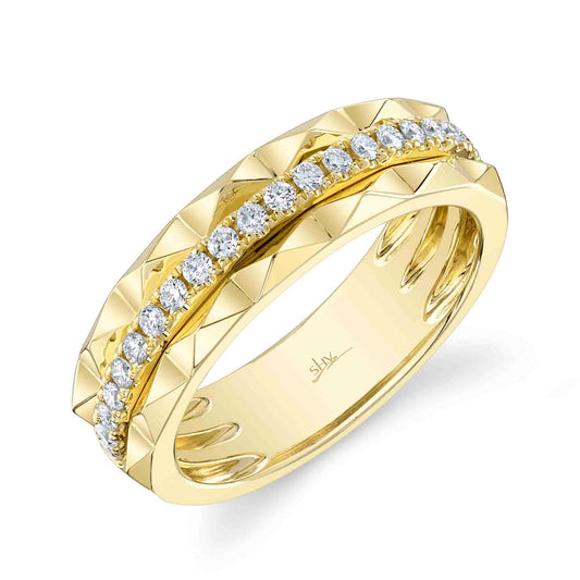 0.26CT 14K Y/G DIAMOND LADY'S BAND SZ 6