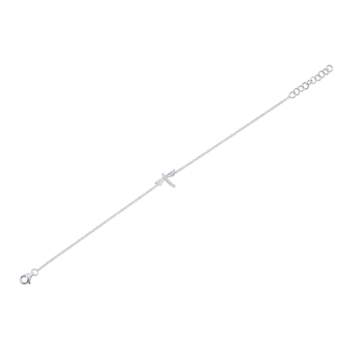 0.03CT 14K W/G DIAMOND DRAGONFLY MATTE BRACELET