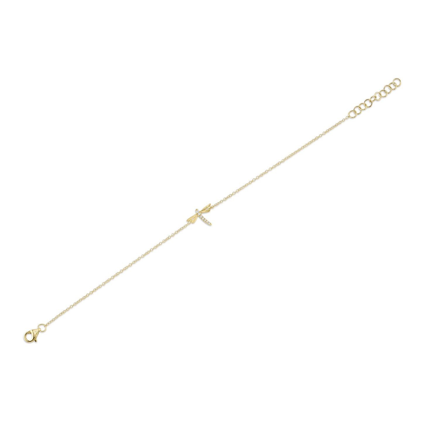 0.03CT 14K Y/G DIAMOND DRAGONFLY MATTE BRACELET