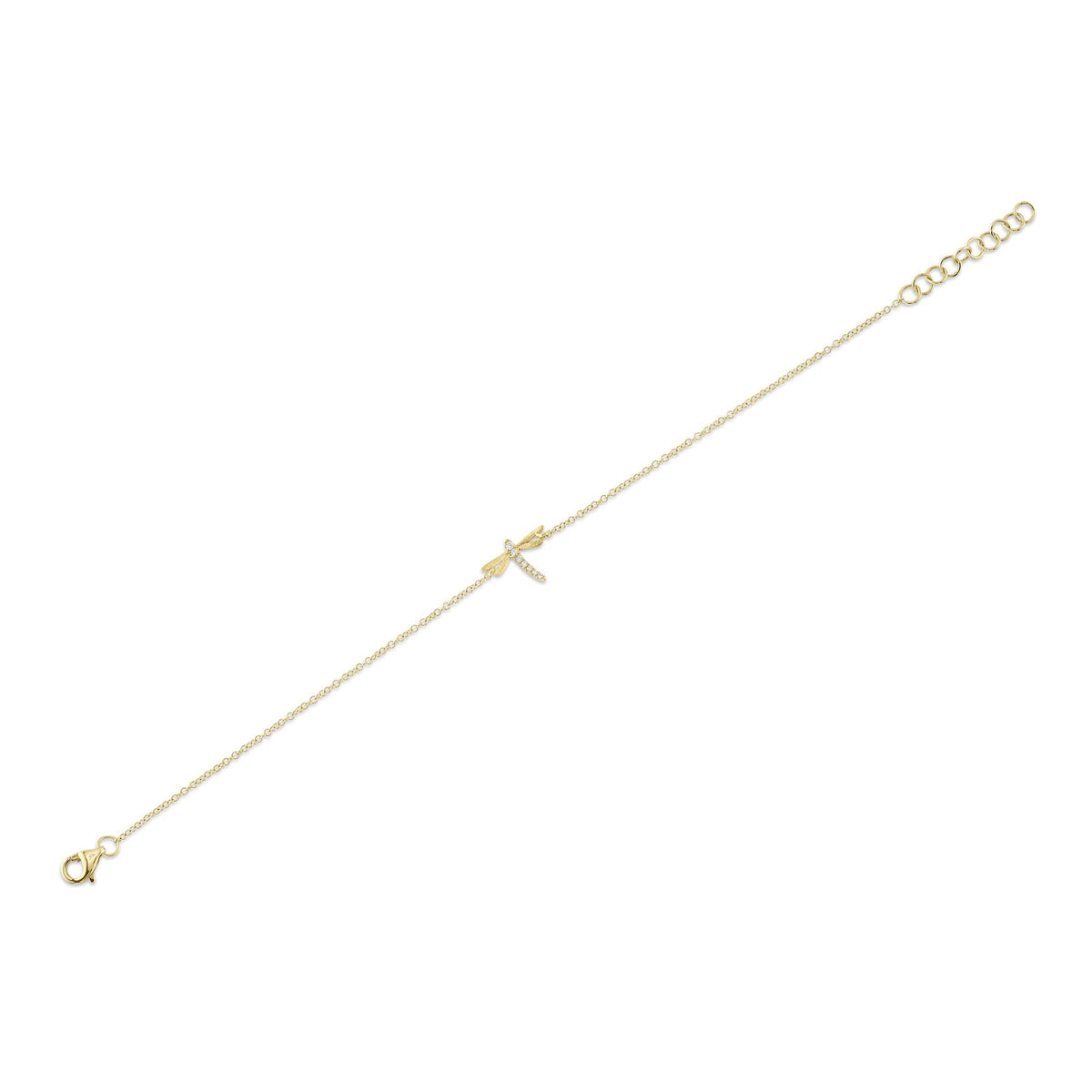0.03CT 14K Y/G DIAMOND DRAGONFLY MATTE BRACELET