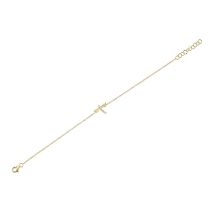 0.03CT 14K Y/G DIAMOND DRAGONFLY MATTE BRACELET