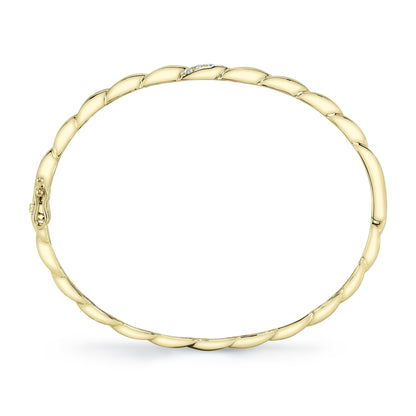 0.13CT 14K Y/G DIAMOND TWISTED BANGLE
