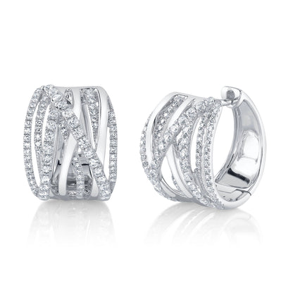 0.83CT 14K W/G DIAMOND BRIDGE HOOP EARRING