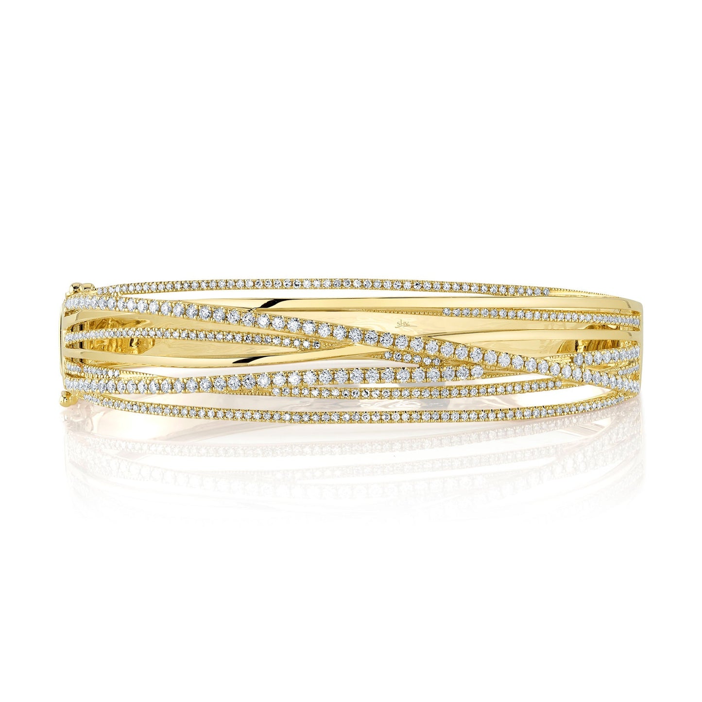 1.64CT 14K Y/G DIAMOND BRIDGE BANGLE