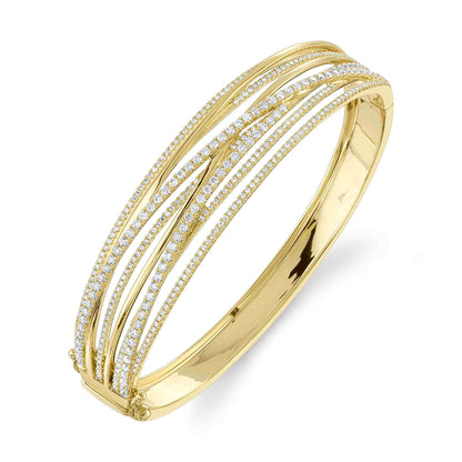 1.64CT 14K Y/G DIAMOND BRIDGE BANGLE
