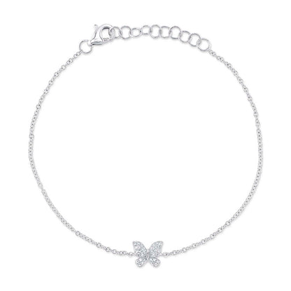 0.08CT 14K W/G DIAMOND BUTTERFLY BRACELET