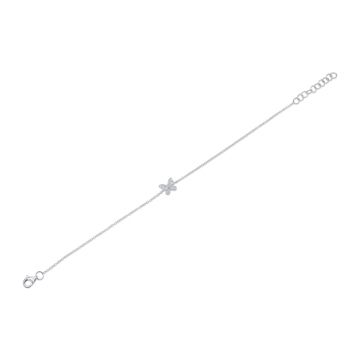 0.08CT 14K W/G DIAMOND BUTTERFLY BRACELET