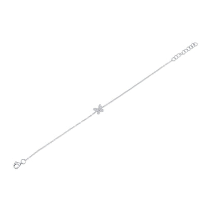 0.08CT 14K W/G DIAMOND BUTTERFLY BRACELET