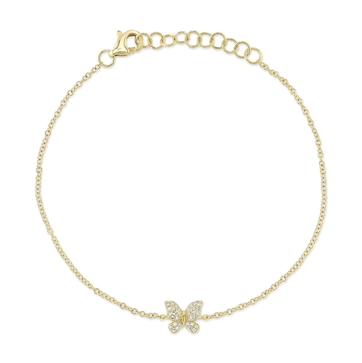 0.08CT 14K Y/G DIAMOND BUTTERFLY BRACELET