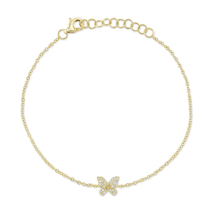 0.08CT 14K Y/G DIAMOND BUTTERFLY BRACELET