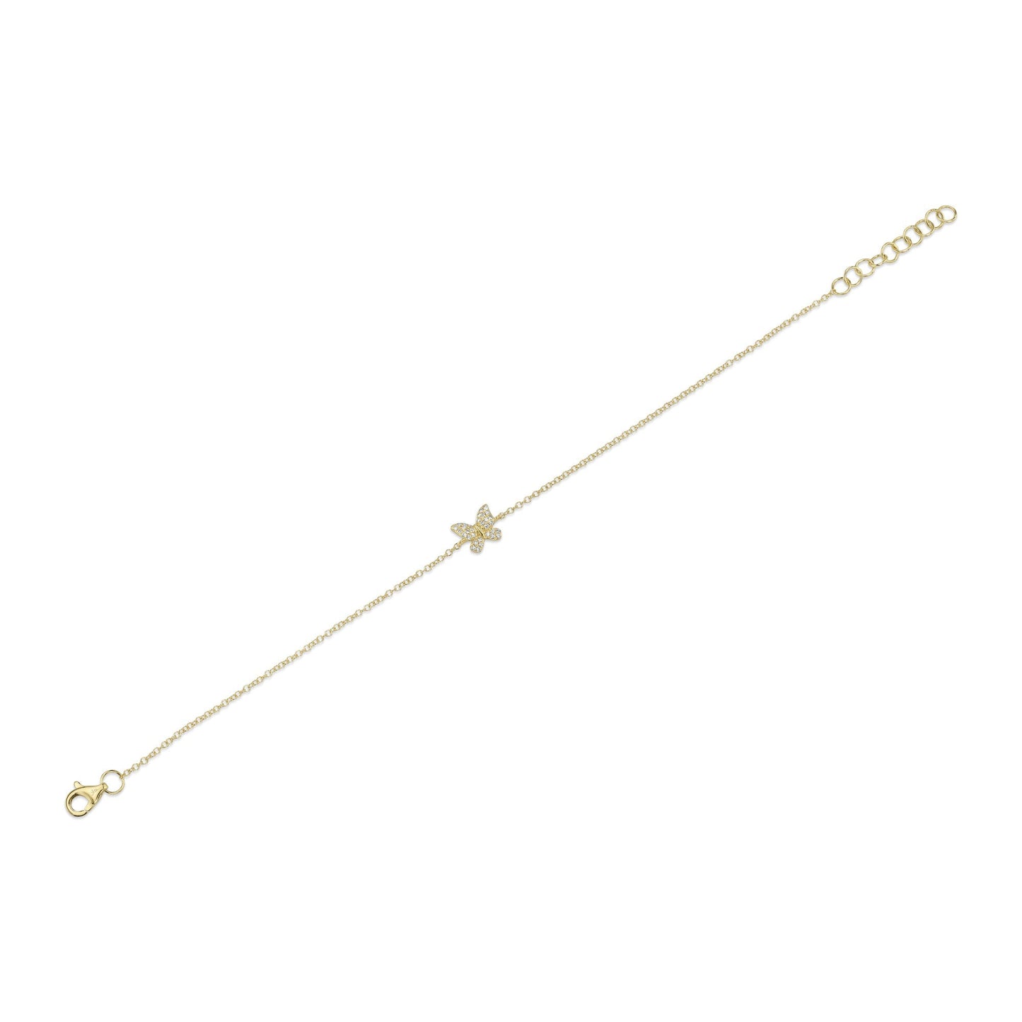 0.08CT 14K Y/G DIAMOND BUTTERFLY BRACELET
