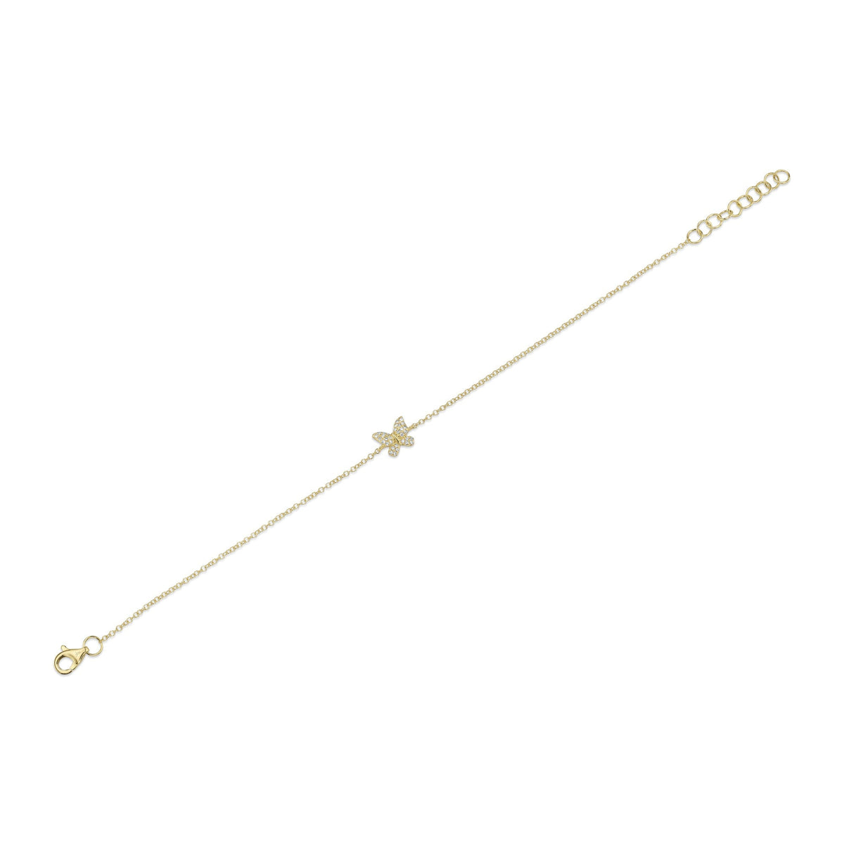0.08CT 14K Y/G DIAMOND BUTTERFLY BRACELET