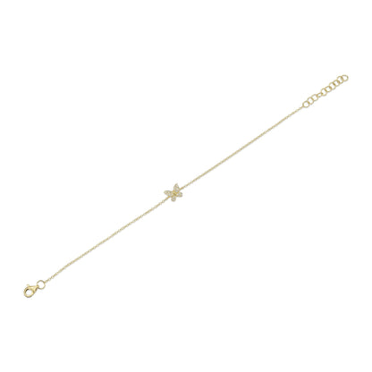 0.08CT 14K Y/G DIAMOND BUTTERFLY BRACELET