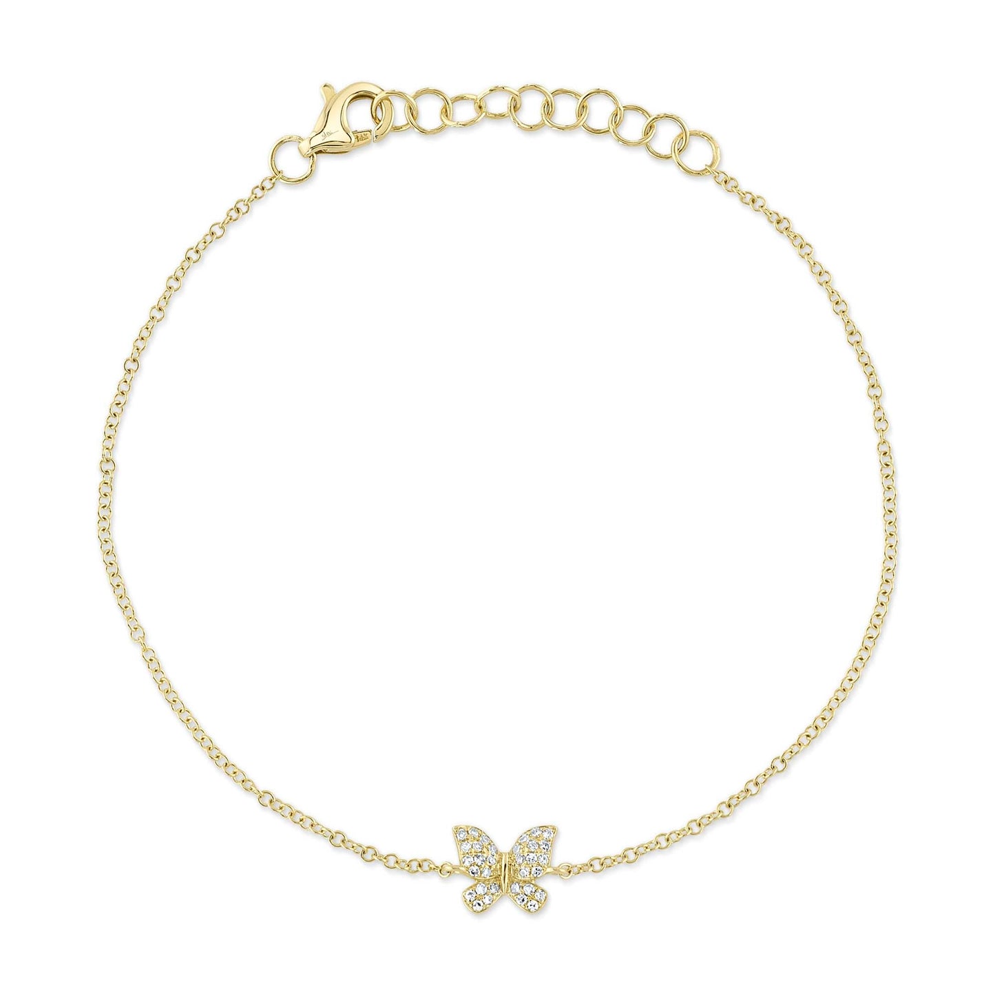 0.08CT 14K Y/G DIAMOND BUTTERFLY BRACELET