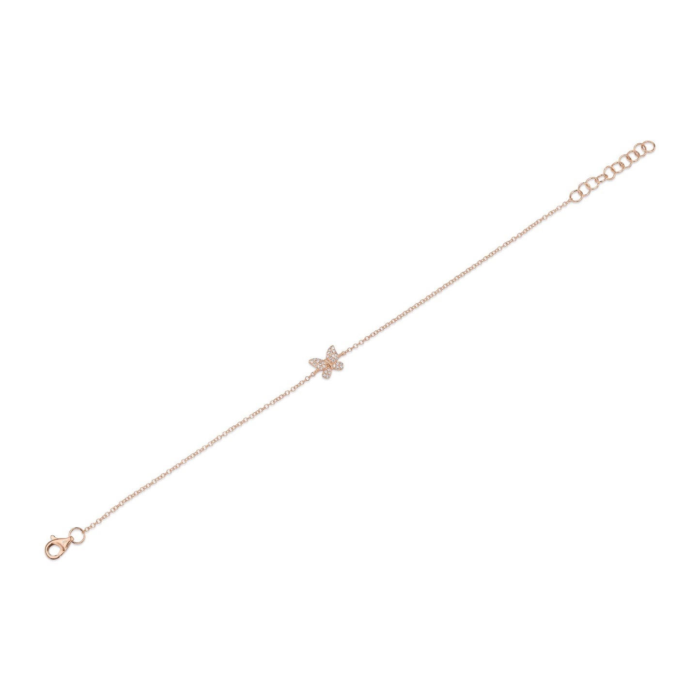 0.08CT 14K R/G DIAMOND BUTTERFLY BRACELET