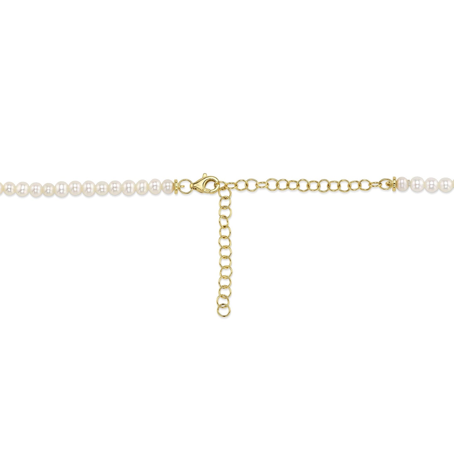 14K Y/G CULTURED PEARL TENNIS NECKLACE