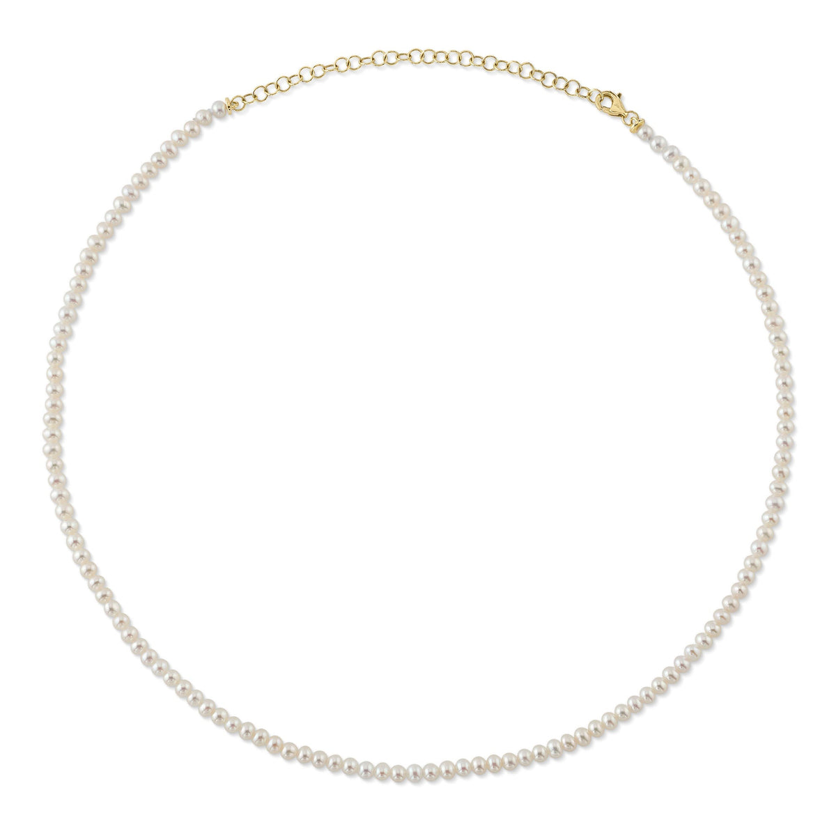 14K Y/G CULTURED PEARL TENNIS NECKLACE